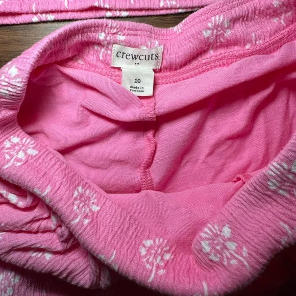 J Crew- Crew Cuts Girls Pink Floral Two-Piece Top & Skirt Set Size 10 - Picture 3 of 4